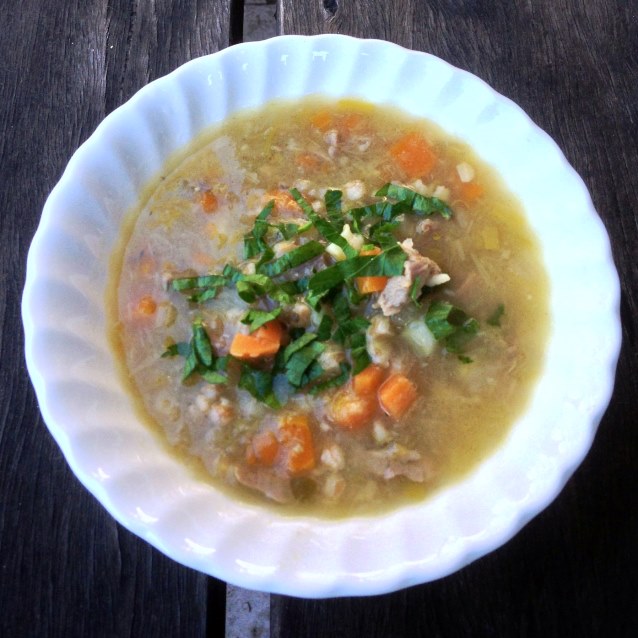 Lamb Shank and Barley Soup With Vegetables